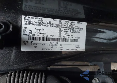 2015 Ford Focus Se из США, поврежденный, VIN 1FADP3FEXFL287944